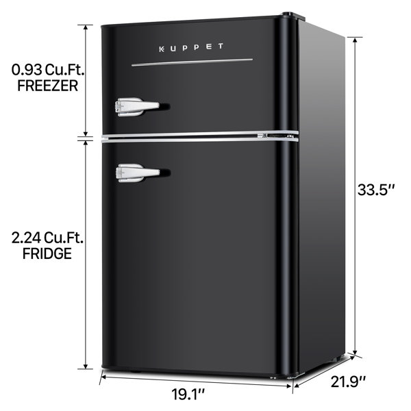 KUPPET 3.2 cu. ft. Freestanding Outdoor Rated Mini Fridge with Freezer